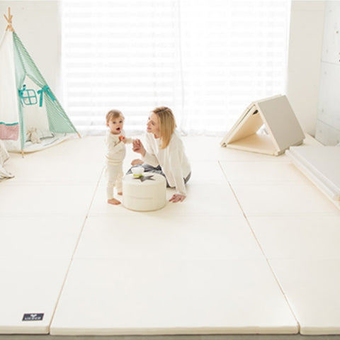 GGUMBI Licoco Clean Roll Mat - Cream White (252x140x4cm) + High Guard Baby Room (12pcs) - Set (Preorder)