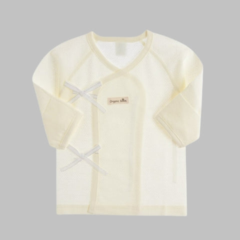 Organic Boom Cotton Mesh Newborn Babyshirt - Yellow