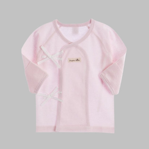 Organic Boom Cotton Mesh Newborn Babyshirt - Pink