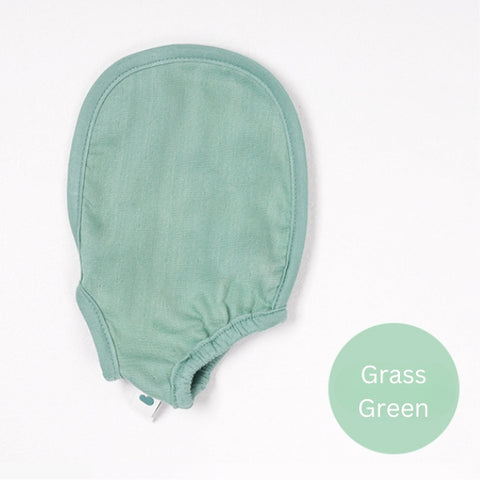 Bamboo Bebe Reversible Bath Towel Mitt - Grass Green