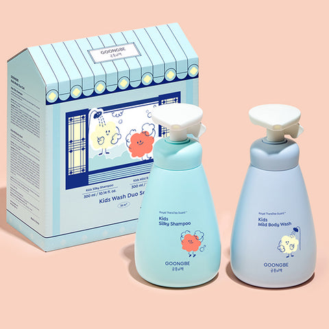 GOONGBE Kids Wash Duo Set (300ml * 2)(Silky Shampoo 300ml + Mild Body Wash 300ml)