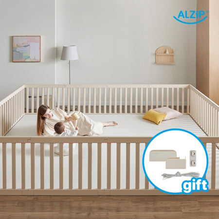 ALZiP G Woodly Baby Room Mat Partition Almond 10pcs