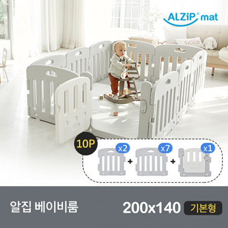 ALZiP G Baby Room Mat Partition Basic Mixed Gray 10pcs