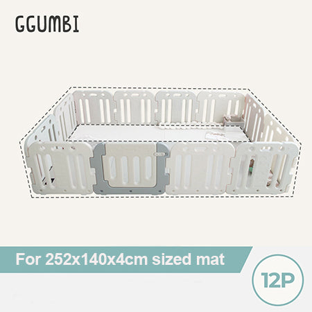 Ggumbi Licoco Roll Mat - Guard Set 12p (252x140x4cm) - Coco Gray