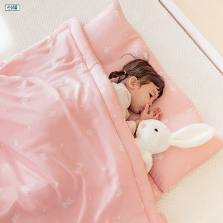 La vikit Reversible Nap Blanket & Pillow Set - Pink Bunny
