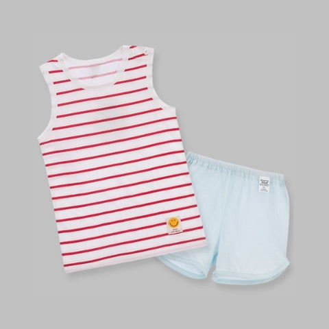 Organic Boom Sleeveless Set - Red Smile Size 110