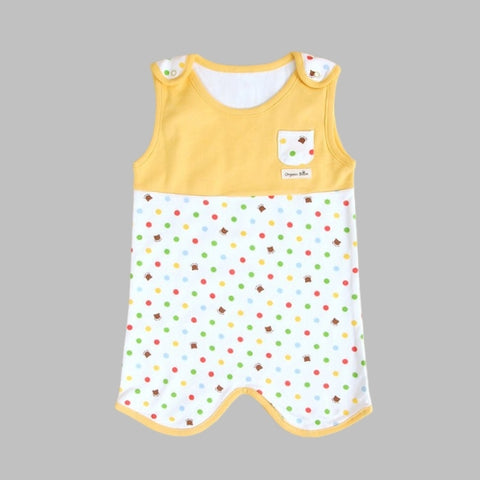 Organic Boom Sleeping Vest - Yellow Big Dot Size 90