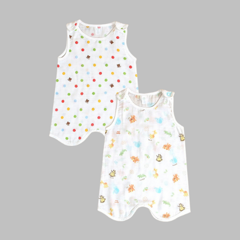Organic Boom Gauze Sleeping Vest - Zoo Park Size 90