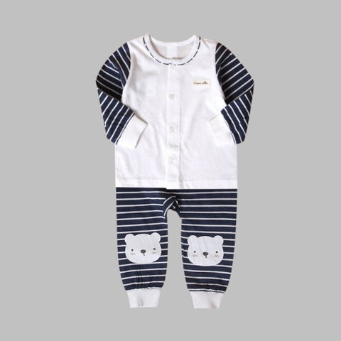 Organic Boom Long Sleeve - Bear Stripe Size 110