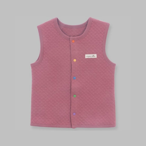 Organic Boom Thermal Vest - Indi Pink Smile Size 100