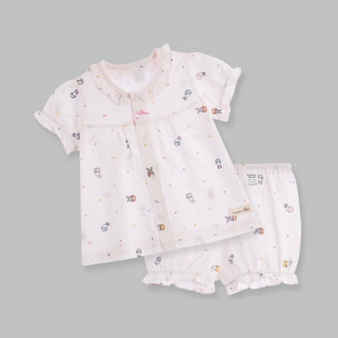 Organic Boom Girls Short Sleeve - Pink Bunny