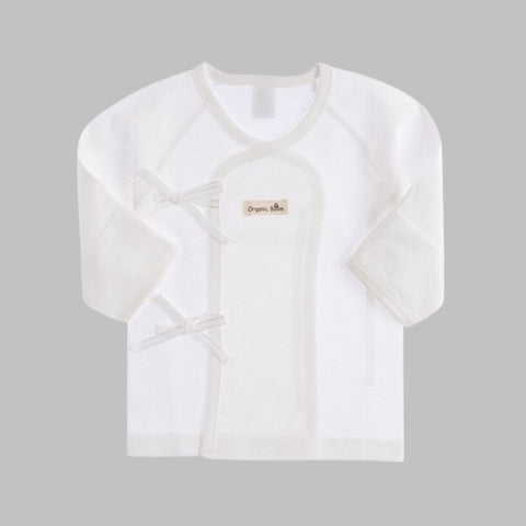 Organic Boom Cotton Mesh Newborn Babyshirt - Ivory