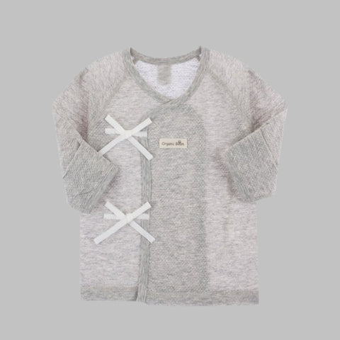 Organic Boom Cotton Mesh Newborn Babyshirt - Gray