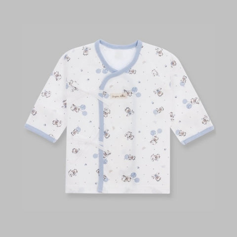 Organic Boom Newborn Babyshirt - Blue Cow/All seasons