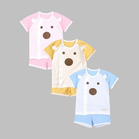 Organic Boom Short Sleeve - Kiki Bear Blue Size 100