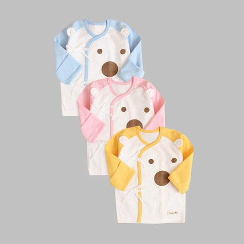 Organic Boom Newborn Babyshirt - Kiki Bear Blue/All seasons