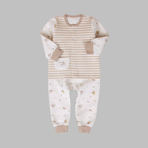 Organic Boom Pocket Long Sleeve - Beige/Teddy Bear Size 80